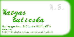 matyas bulicska business card